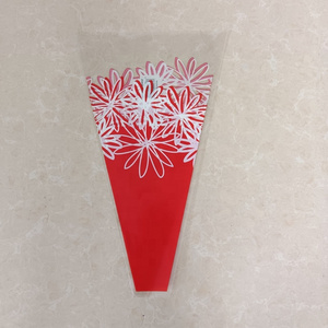 Customized Printing Bopp Cpp Flower Sleeve Bouquet Wrapping Plastic Sleeves flower packaging For Fresh Cut Flowers