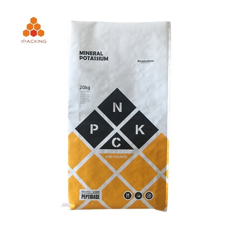 20kg 25kg 50kg custom printing polyethylene recycled fertilizer soil packaging pp woven sack bag