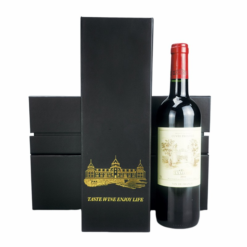 Flip Black Gift Wholesale Craft Wine Foldable Packaging Saves Storage And Logistics Space Folding Paper Box