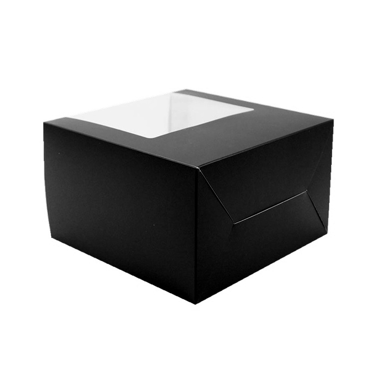 Custom Logo Black Recyclable Clear Window Wholesale Cardboard Hat Collapsible Packaging Gift Paper Box