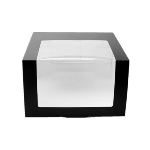 Custom Logo Black Recyclable Clear Window Wholesale Cardboard Hat Collapsible Packaging Gift Paper Box