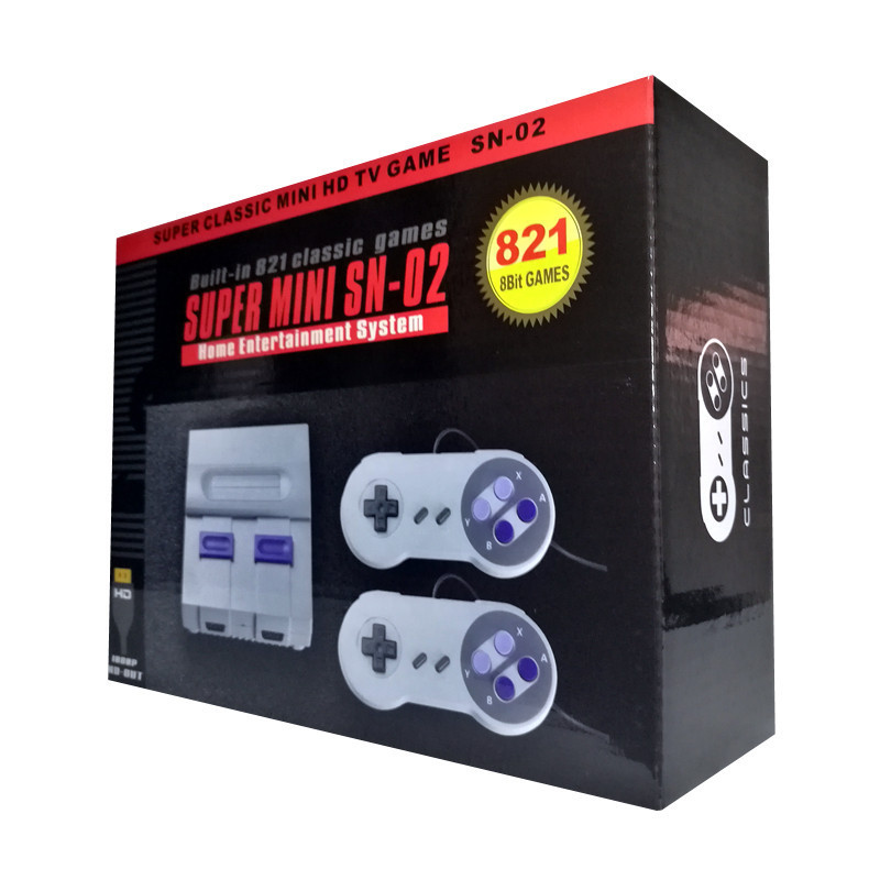 Super Mini SN-02 Retro SNES TV Game Console Built-in 821 Classic 8 Bit Games