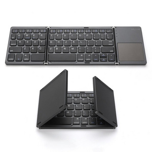 Folding Wireless Bluetooth Keyboard Mini Size Keyboard with Touchpad for Tablet Cellphone Computer