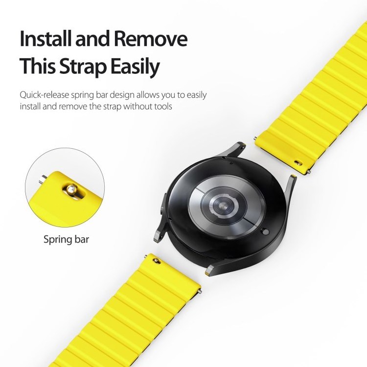 DUX DUCIS LD Series for Samsung Galaxy Watch 6 40 43 44 47mm Watch6 Classic Magnetic Watch Band 20mm Dual Color Silicone Strap