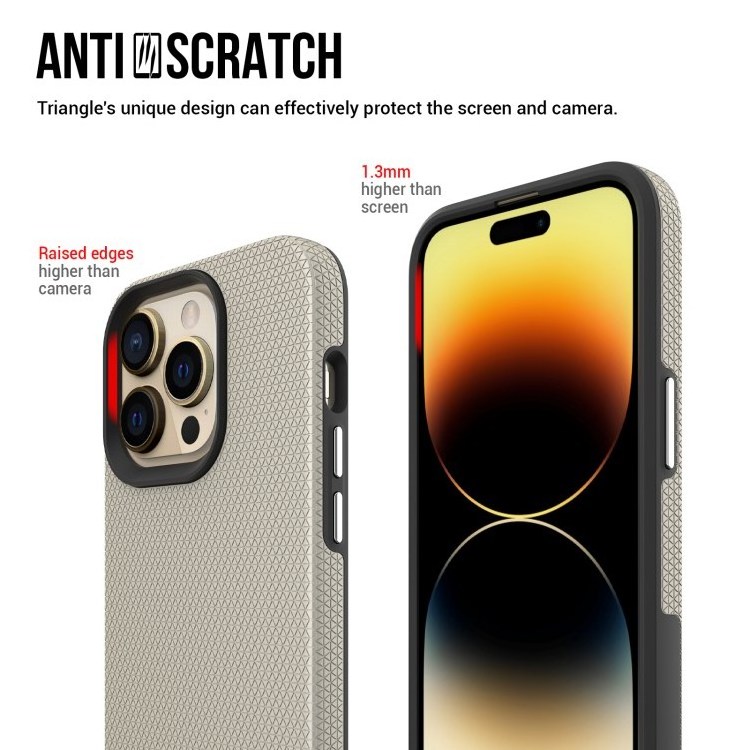 For iPhone 14 XR Pro Max Triangle Heat Dissipation TPU PC Hybrid Phone Case Grade Drop