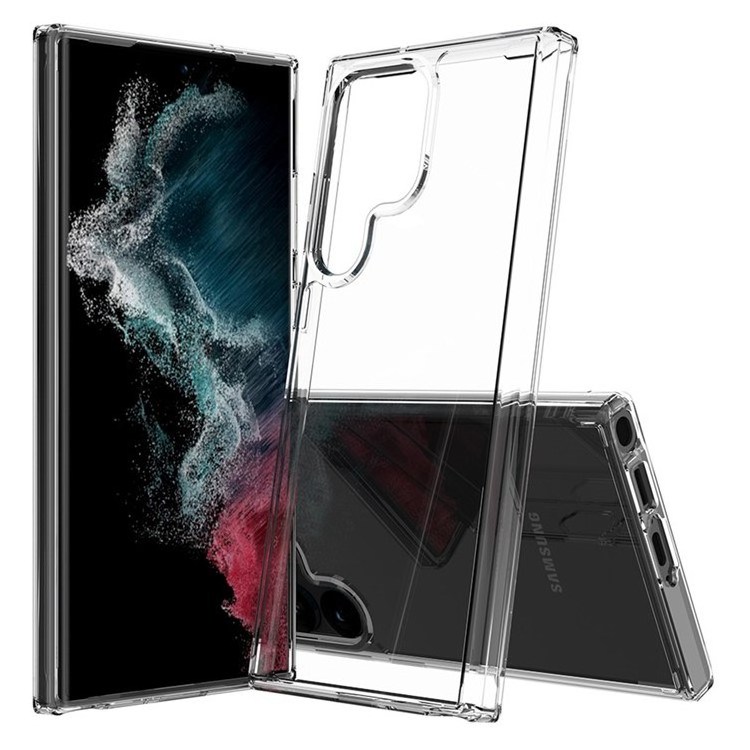 For Samsung Galaxy S24 Ultra Case Transparent Acrylic TPU Phone Guard Cover