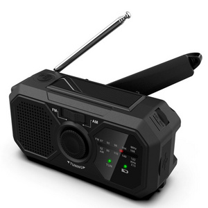 SY-366 Multifunction Weather AM FM Radio Solar Hand Crank 1200mAh Emergency Power Bank SOS Alert Portable Radio with Flashlight