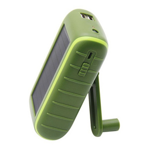 Hand crank power bank With LED Lighting portable battery solar panel  power bank phone case