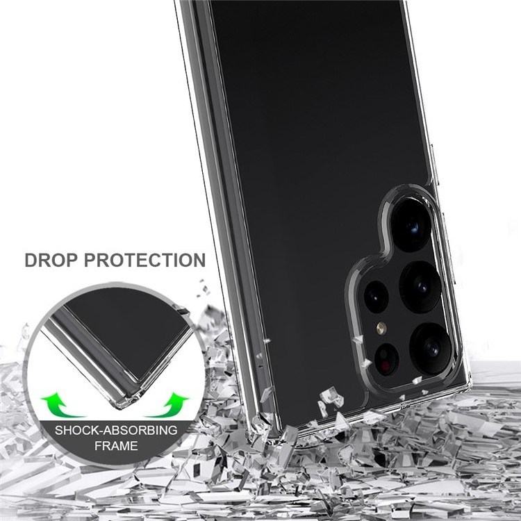 For Samsung Galaxy S24 Ultra Case Transparent Acrylic TPU Phone Guard Cover