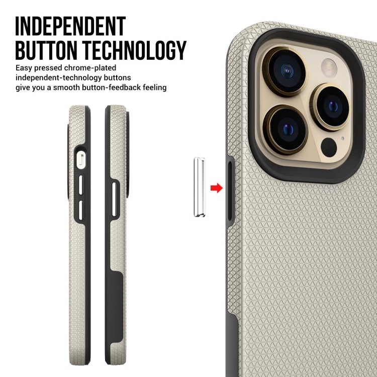 For iPhone 14 XR Pro Max Triangle Heat Dissipation TPU PC Hybrid Phone Case Grade Drop