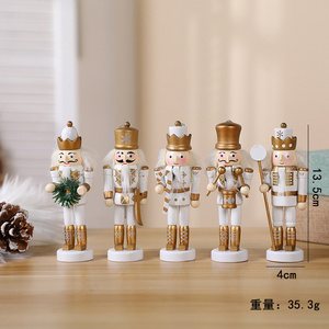 Christmas Nutcracker Ornaments Set Wooden Nutcrackers Hanging Decorations for Christmas Tree Figures Puppet Toy Gifts set