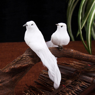 Artificial Feather Foam Dove Bird Clip on Tree DIY Plant Bonsai Ornaments