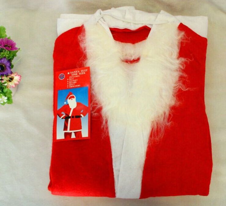 Promotion Non Woven Fabric Christmas Party Santa Costume Adults Size Family Santa Claus Costume Santa Suit For Men