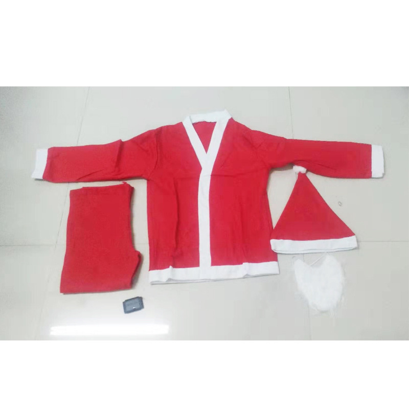 Promotion Non Woven Fabric Christmas Party Santa Costume Adults Size Family Santa Claus Costume Santa Suit For Men