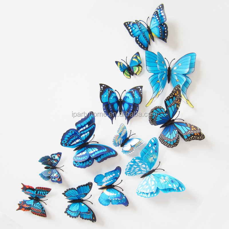 3D Events Wedding Decoration Butterfly Sticker Fairy Garden Flying Plastic Butterfly for Party