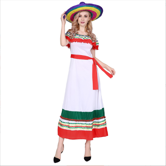 Festive Party COS Mexican Costume Colorful Carnival Costumes For Women Cosplay Costume Children Adult