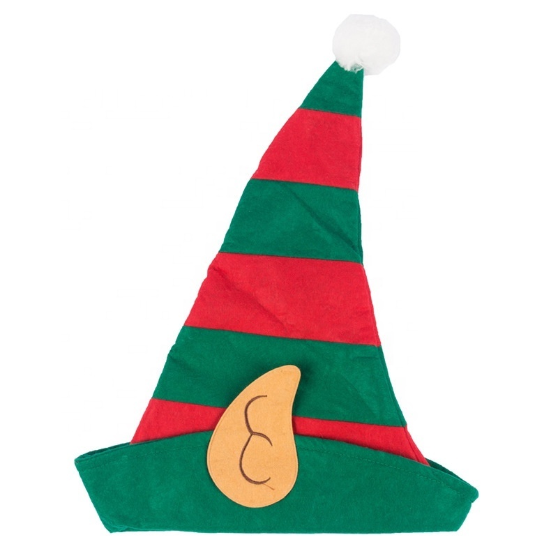 Christmas Accessories Christmas Felt Elf Hat With Ears With Pom Pom