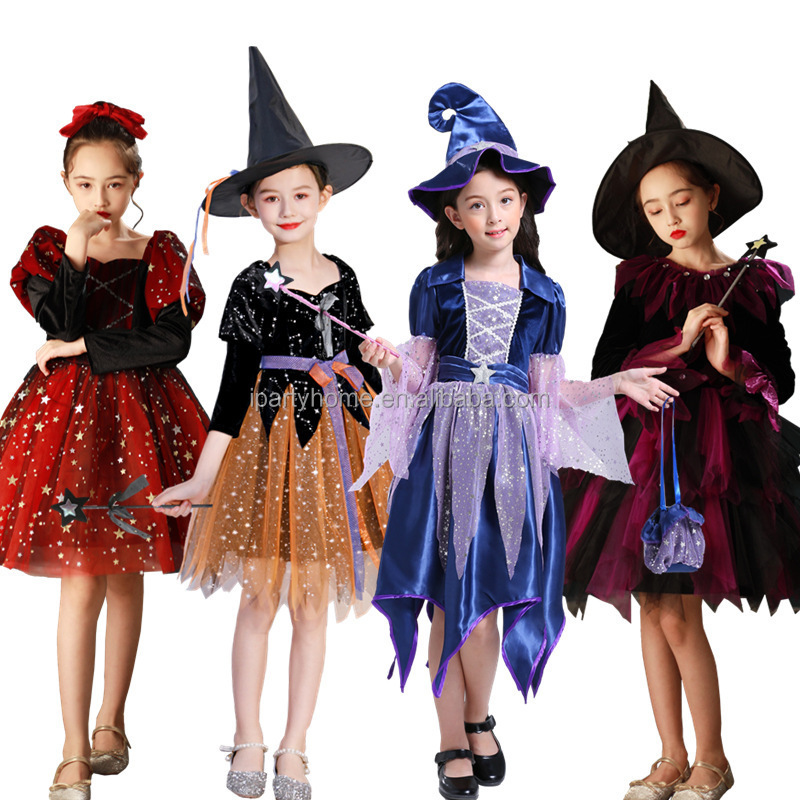 New Arrival Kids Halloween Cosplay Witch Devil Costumes For Dress Up theme Party