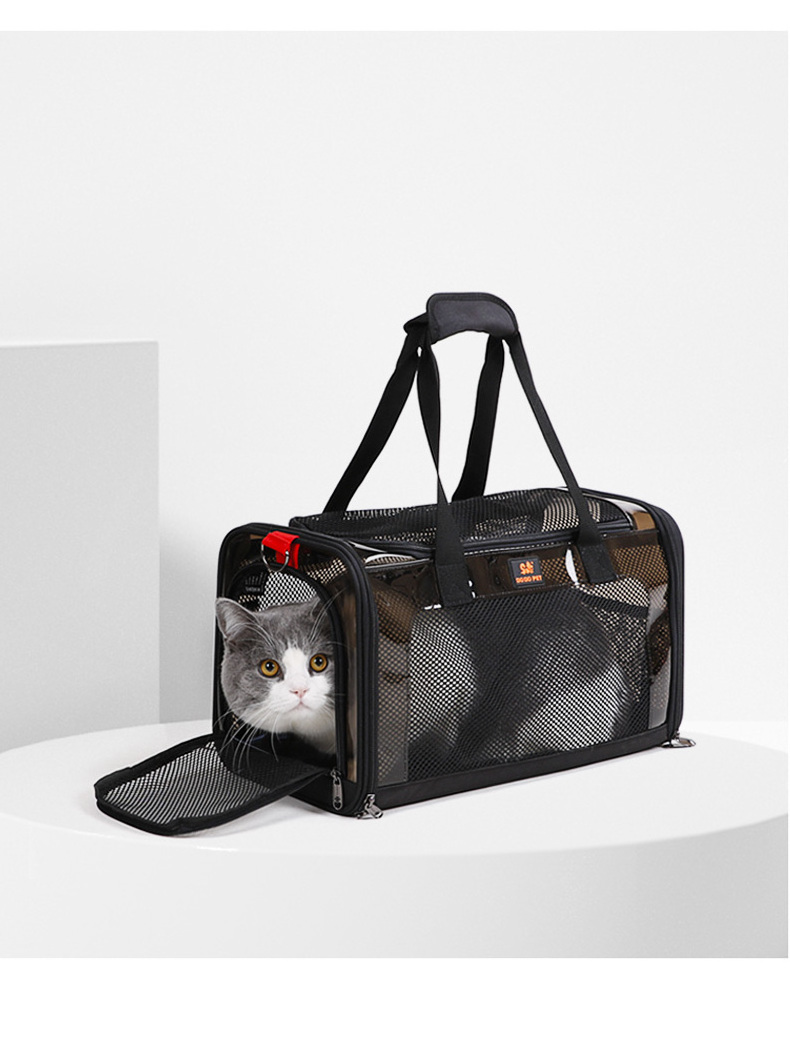 Fashionable Convenient Transparent Luxury Travel Pet Carrier Shoulder Bag Pet Dog Cat Bag