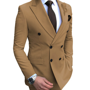 Luxury High Quality Veste Homme De Luxe Men's suits 2-Piece Double Breasted Customized Men's Formal Wear Banquet Suits