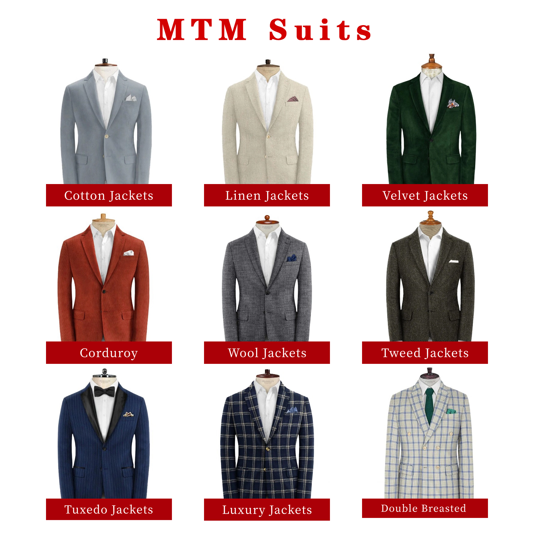 MTM Men Suit Slim Fit Blazer Vest Pants Party Wedding Business 3 Piece Mens Suits