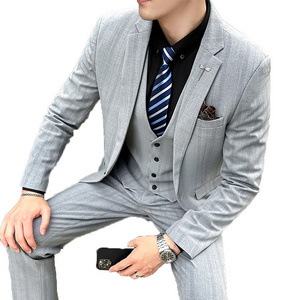 MTM Men Suit Slim Fit Blazer Vest Pants Party Wedding Business 3 Piece Mens Suits