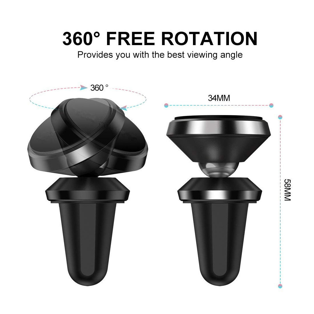 360 Universal Air Vent Stand Magnetic Car Phone Holder for iphone X 11 8 7 Xiaomi Samsung Magnet Mount Car Holder for Cell Phone