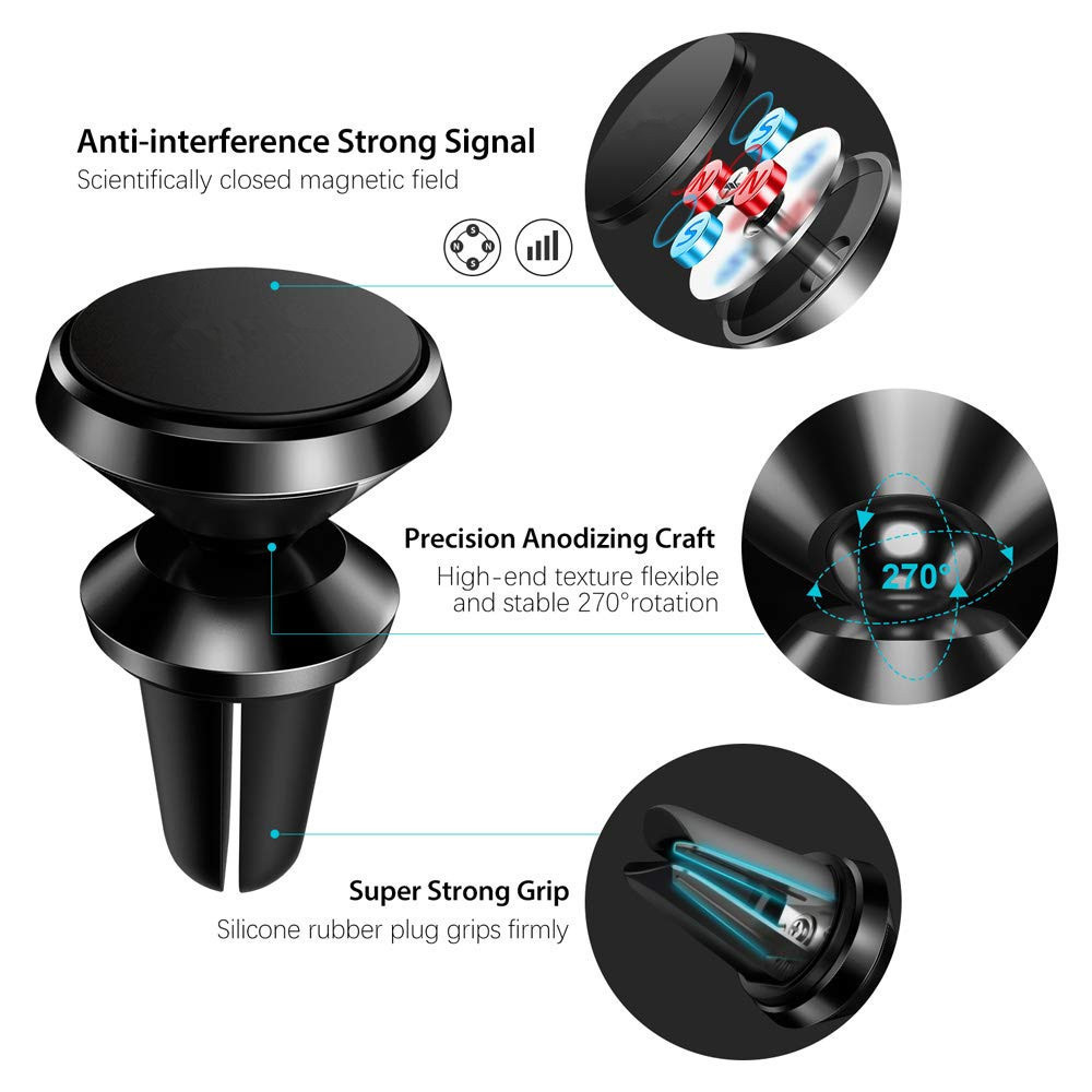 360 Universal Air Vent Stand Magnetic Car Phone Holder for iphone X 11 8 7 Xiaomi Samsung Magnet Mount Car Holder for Cell Phone