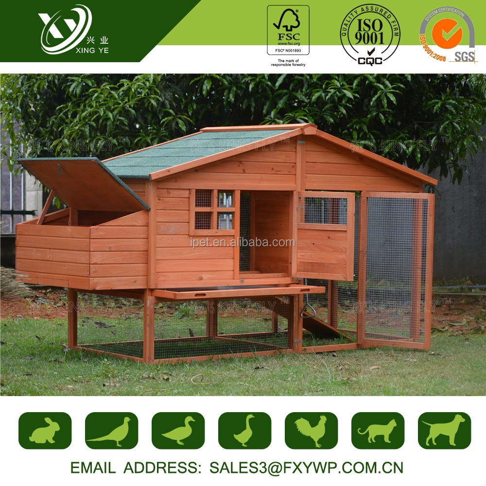 Best Price Durable Bamboo Wooden Chicken Coop With Feeder