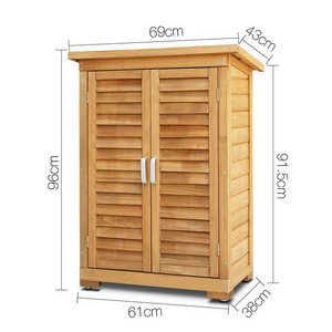 Wooden Garden Shed Fir Wood Outdoor Storage 2 Shelves Tool Equipment Cabinet New outdoor storage sheds Cabinet