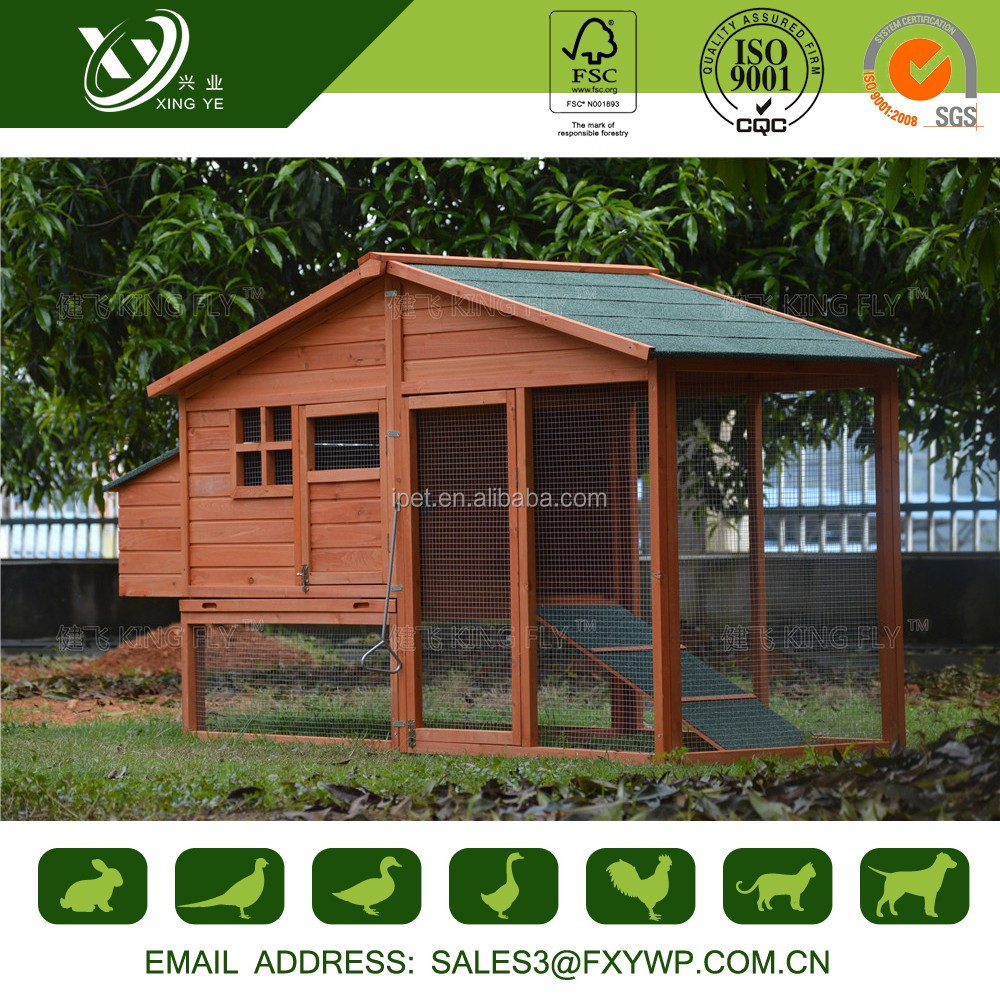 Best Price Durable Bamboo Wooden Chicken Coop With Feeder