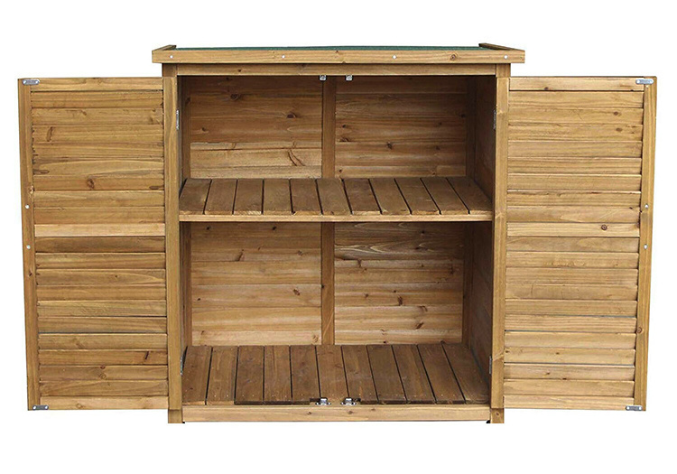 Wooden Garden Shed Fir Wood Outdoor Storage 2 Shelves Tool Equipment Cabinet New outdoor storage sheds Cabinet