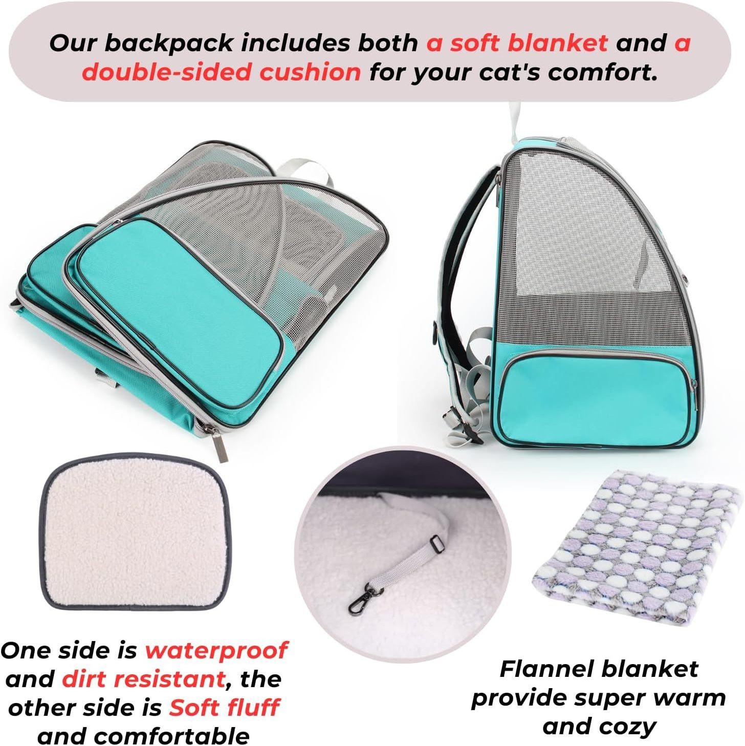 Reasonable Price Foldable Filter Pet Carriers  Different Materials PVC Double Shoulder Pet Bag for Cats and Small Animals