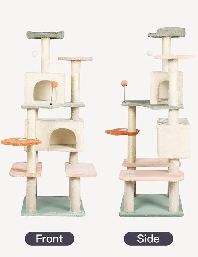 Luxury Pet Cat Tree House Condo Furniture Multi-Layer Cat Tower with Ladder Natural Sisal Scratching Post Climbing Jumping Toy