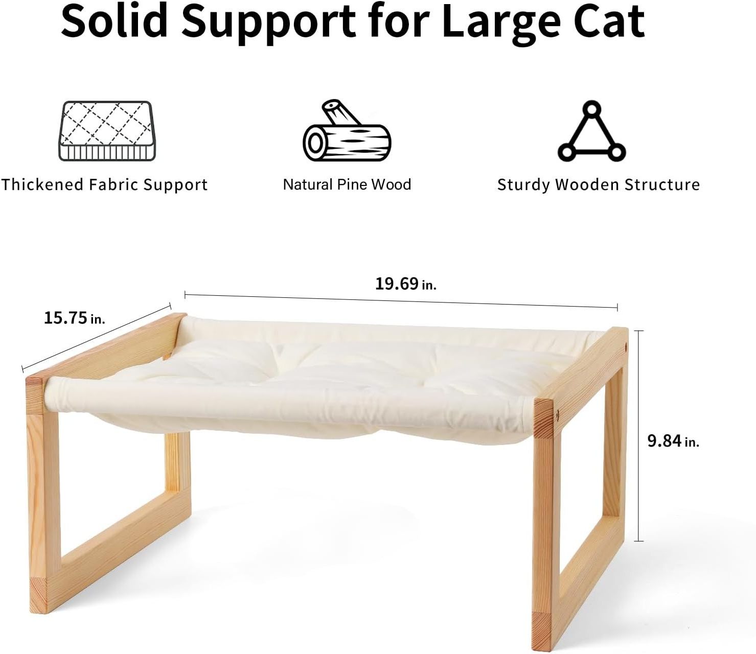 Soft and Comfortable Pet Bed Plush Velvet Cat Beds for Indoor Wooden Cat Hammock Suitable for Cats Dog