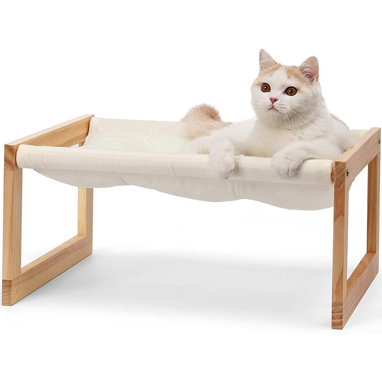 Soft and Comfortable Pet Bed Plush Velvet Cat Beds for Indoor Wooden Cat Hammock Suitable for Cats Dog