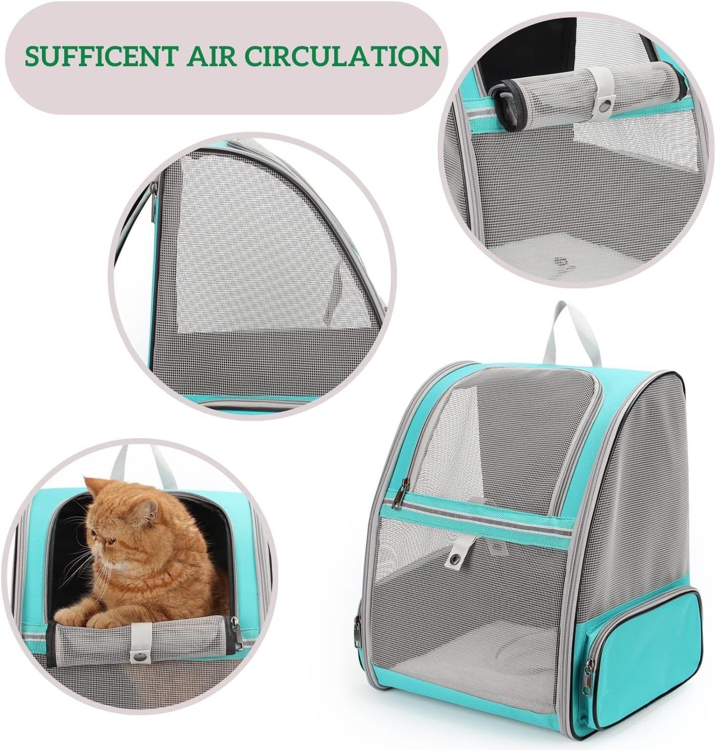 Reasonable Price Foldable Filter Pet Carriers  Different Materials PVC Double Shoulder Pet Bag for Cats and Small Animals