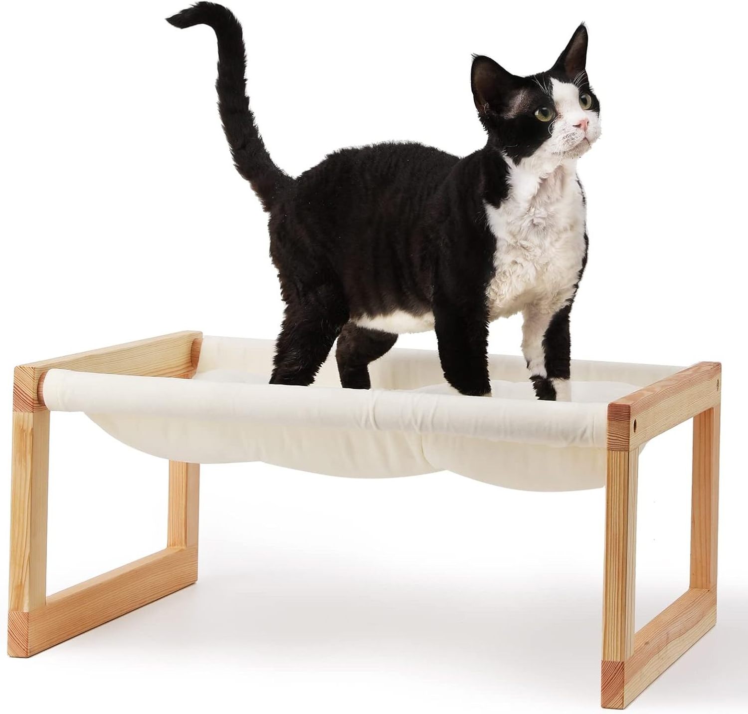 Soft and Comfortable Pet Bed Plush Velvet Cat Beds for Indoor Wooden Cat Hammock Suitable for Cats Dog