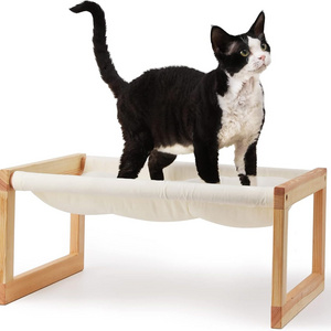 Soft and Comfortable Pet Bed Plush Velvet Cat Beds for Indoor Wooden Cat Hammock Suitable for Cats Dog