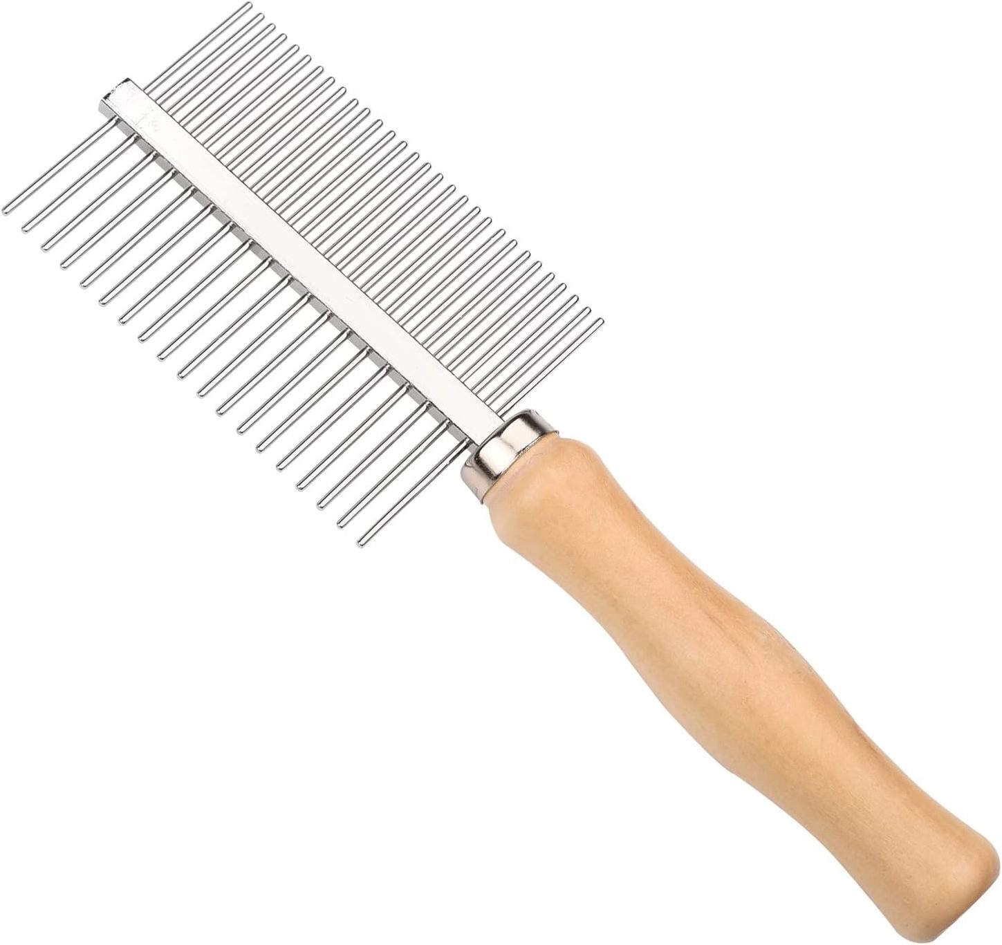 Wholesale Stainless Steel Pet Comb Pet Grooming Brush Pet Combs with Wooden Handle