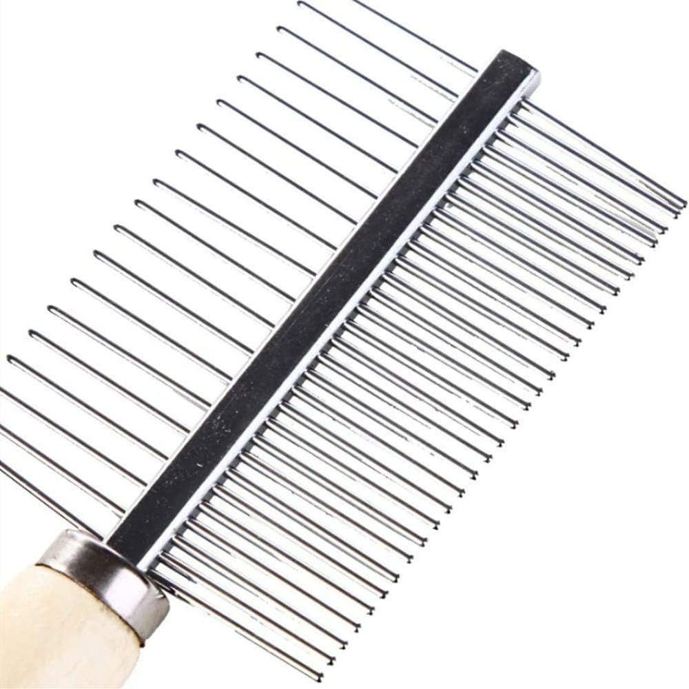 Wholesale Stainless Steel Pet Comb Pet Grooming Brush Pet Combs with Wooden Handle