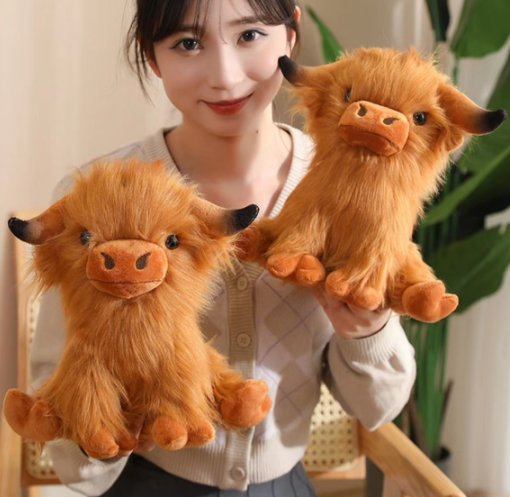 Simulation  Animal Toys For Children Stuffed  yak Doll Cute Toy Highland Cow Plush