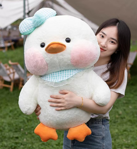 Cute Animals Big Size Stuffed Plush Toys Baby Fat Duck With A Bow Gifts For Girls