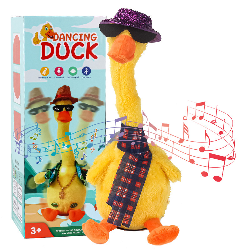 New Learn To Speak Gift Doll Mexican Style Swing Yellow Dancing Electric Duck Plush Toy