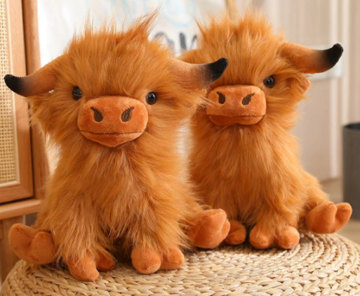 Simulation  Animal Toys For Children Stuffed  yak Doll Cute Toy Highland Cow Plush