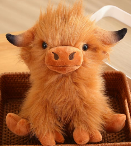 Simulation  Animal Toys For Children Stuffed  yak Doll Cute Toy Highland Cow Plush