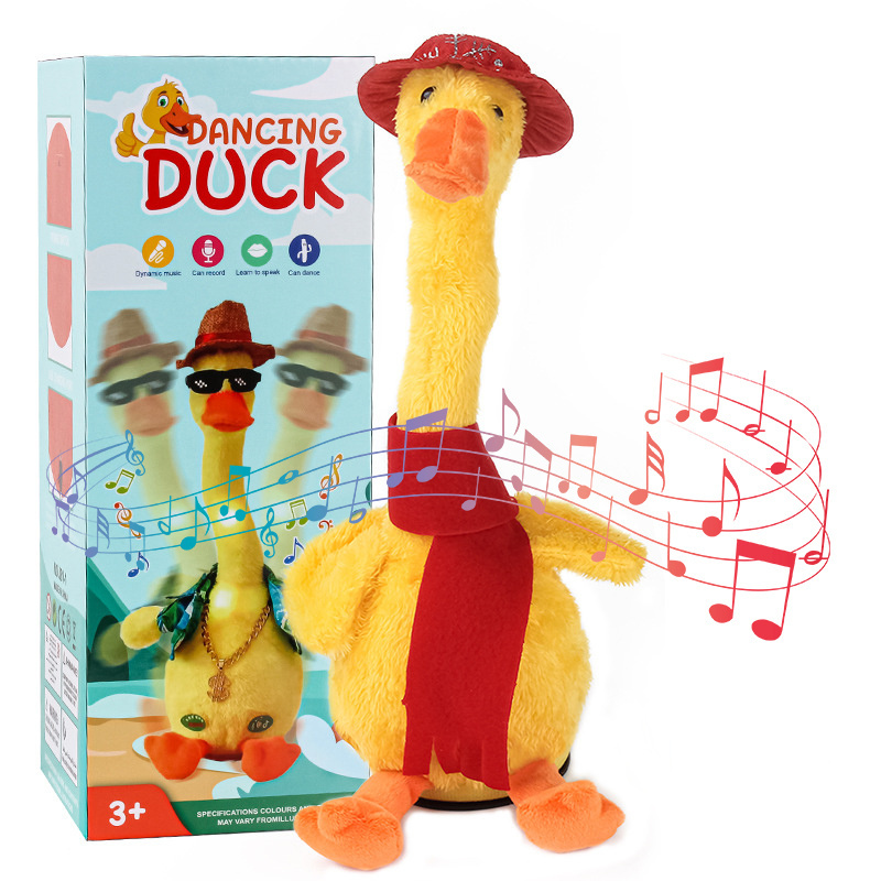 New Learn To Speak Gift Doll Mexican Style Swing Yellow Dancing Electric Duck Plush Toy