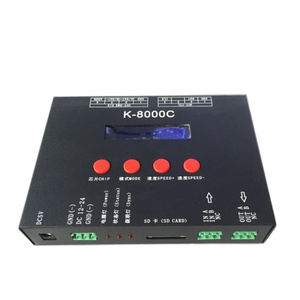 RGBW Four Channels Lighting Sign Controller Eight Ports Output Offline Controller K8000C  Manual SWITCH SD Card 2-year