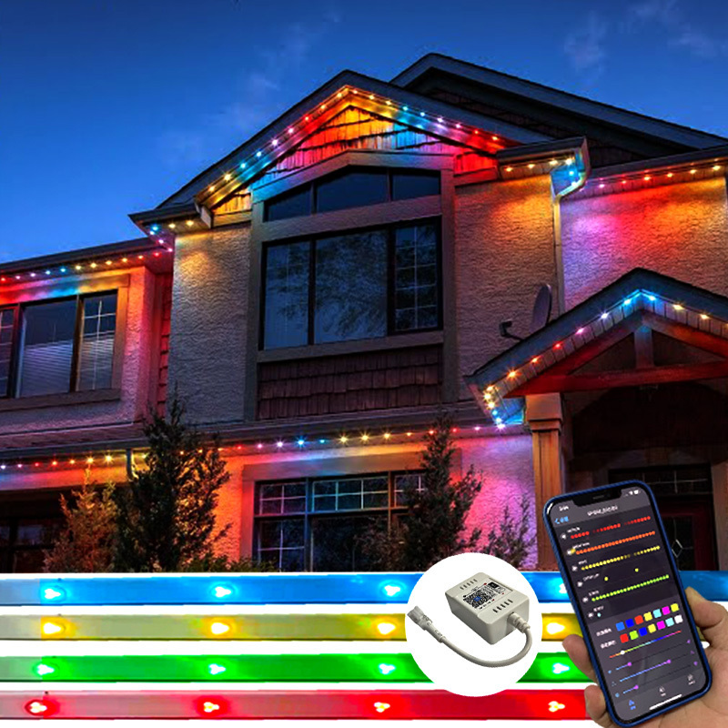 led pixel dot soffit jellyfish lighting permanent christmas light outdoor point lights