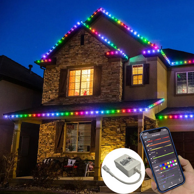 led pixel dot soffit jellyfish lighting permanent christmas light outdoor point lights